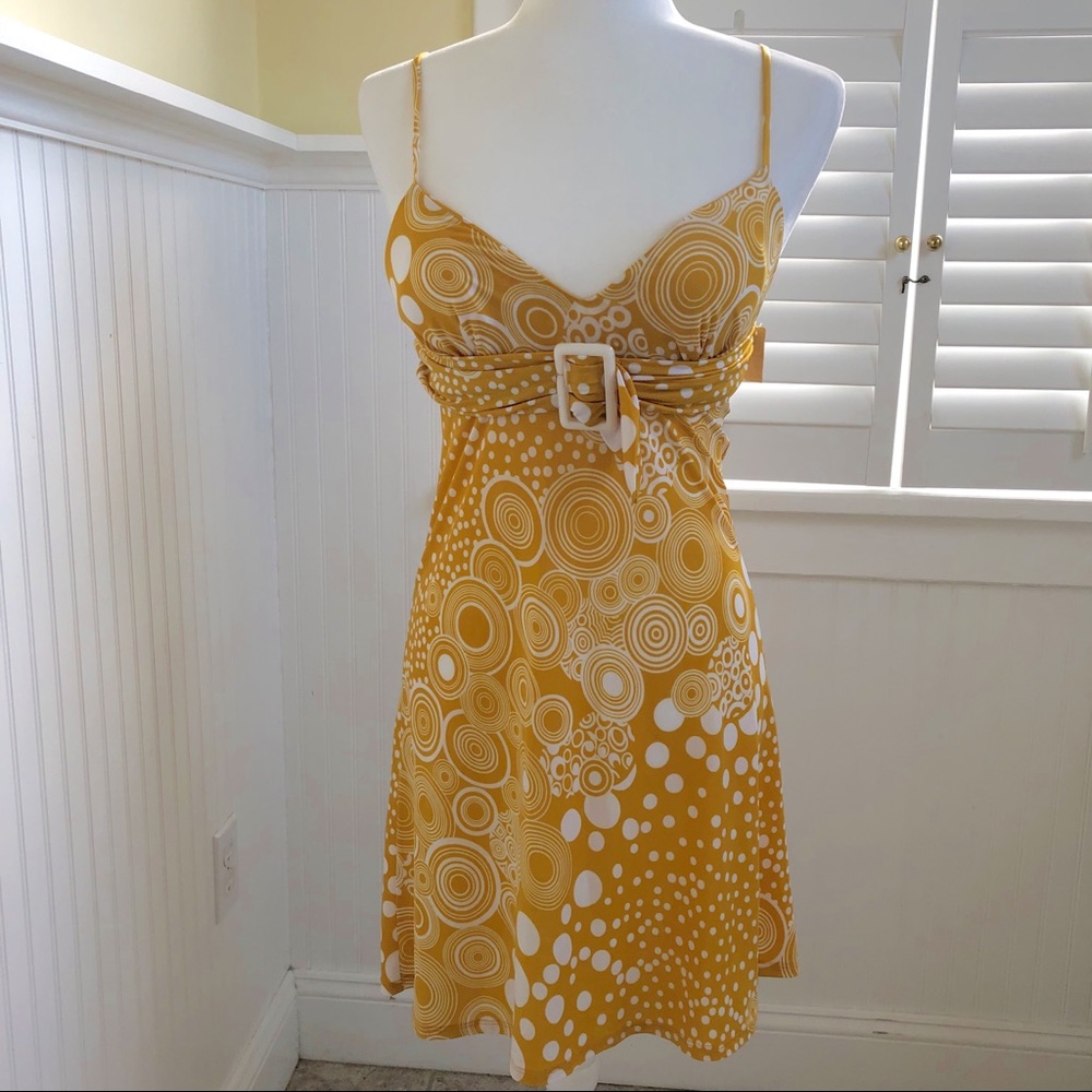 Flamingo USA Mustard Yellow Spaghetti Strap Dress